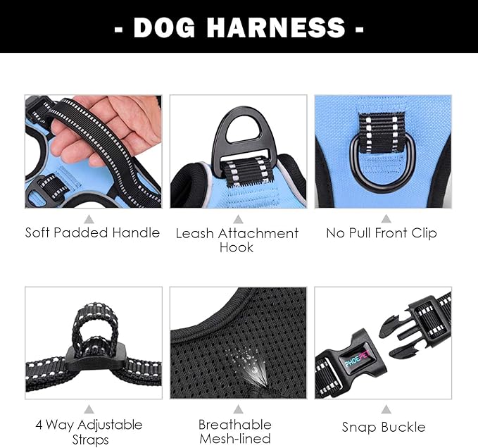 PHOEPET No Pull Dog Harness Reflective Adjustable Vest - Image 4