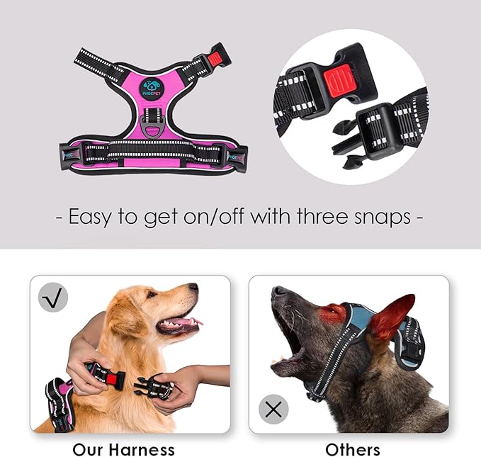 PHOEPET Reflective Dog Harness Large Breed Adjustable No Pull Vest - Image 3