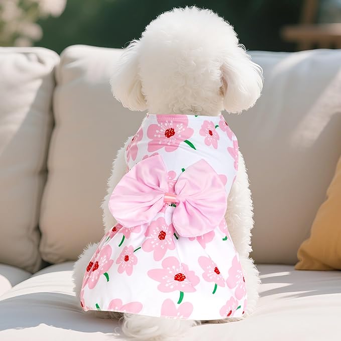 choyaxo Floral Dog Dress Cute Dog Skirt Pet Dress Summer Pet Clothes - Image 4