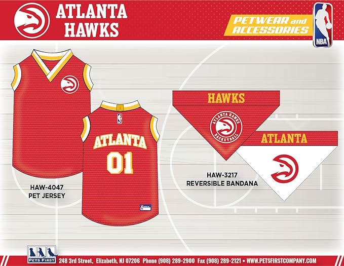 Pets First NBA Atlanta Hawks Dog Jersey, X-Small- Tank Top Basketball Pet Jersey - Image 7