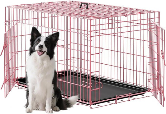 FDW XL Dog Crate 48inch Dog Cage Foldable Metal Kennel by FDW