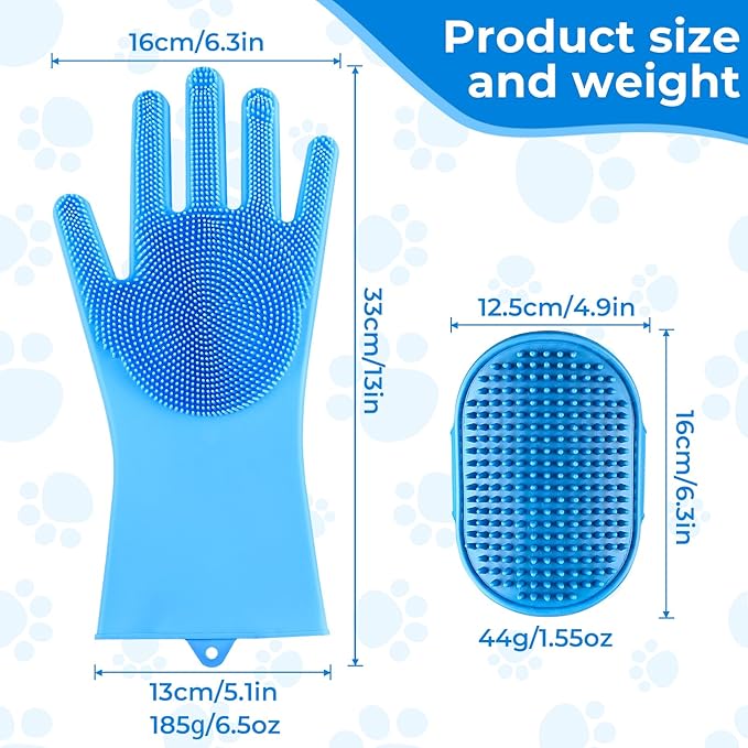 2PCS Dog Washing Gloves and Dog Bath Brush, high-Density Teeth Design pet - Image 6