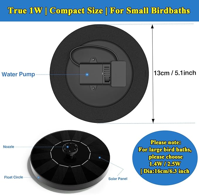 Solar Fountain, Floating Solar Powered Water Fountain Pump - Image 2