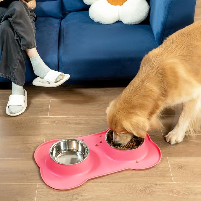 Conlun Dog Bowls with Non-Slip Silicone Mat, Spill Proof Large Food & Water - Image 9