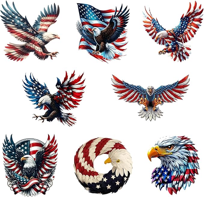 8 Pcs 4th of July Hanging Ornaments Eagle Independence Day Decorations Acrylic by NSSHEL