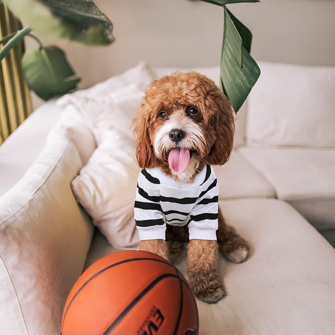 Pet Dog Striped T-Shirt Dogs Cats Cotton Vest Spring Summer Pet Apparel Tee - Image 5