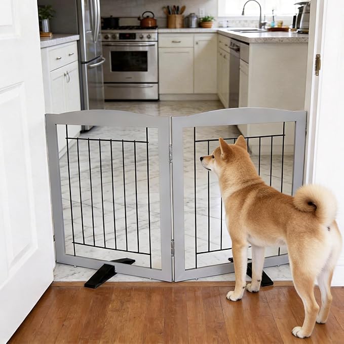 ZJSF Freestanding Dog Fence Indoor, Foldable Dog Gate - Image 2