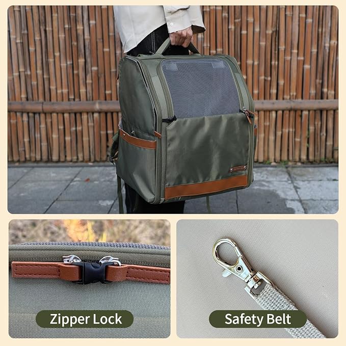 Large Cat Carrier Backpack, Shaded Small Dog Backpack - Image 6