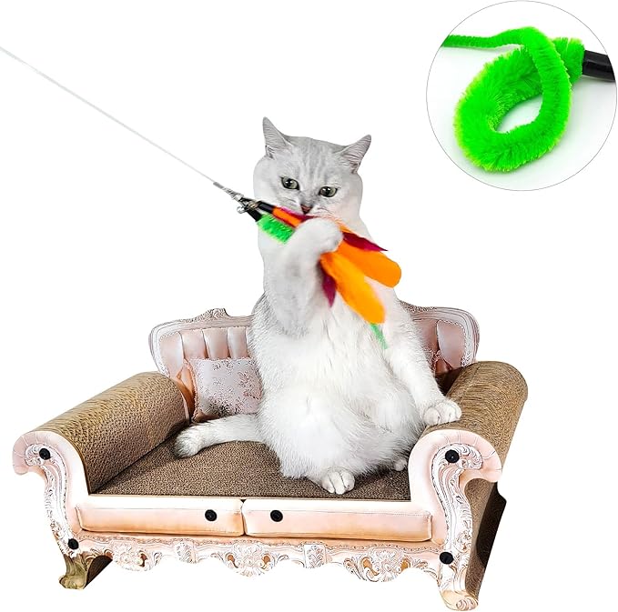 miwoowim Cat Toys Interactive for Indoor Cats, Fishing Pole Toy, Retractable - Image 6