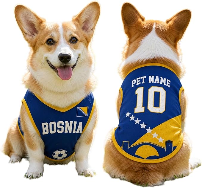 V-DECORPARKS Dog Jersey Custom Name Number, Pets Soccer Jersey by V-Decorparks