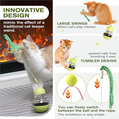 TLKNG Cat Toy for Indoor Cats Wobble Treat Dispenser Ball Kitten Food Dispenser - Image 4