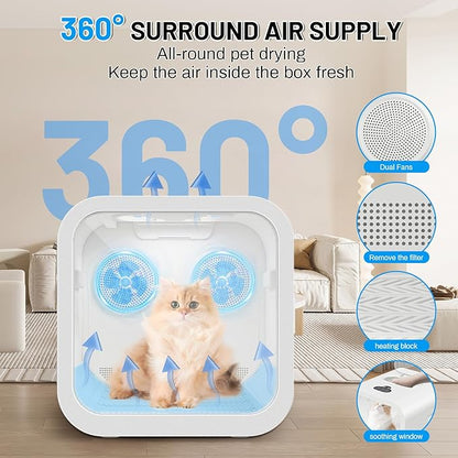 Automatic Pet Hair Dryer Box, 70L Dual Motor Fans Blower - Image 4