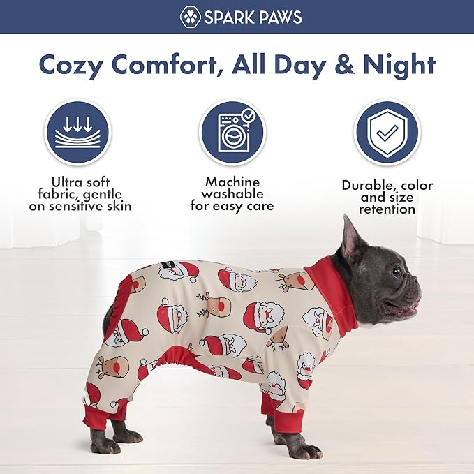 Spark Paws Dog Christmas Pajama, Dog Recovery Suit Male, Ultra-Soft and 4-Way - Image 5