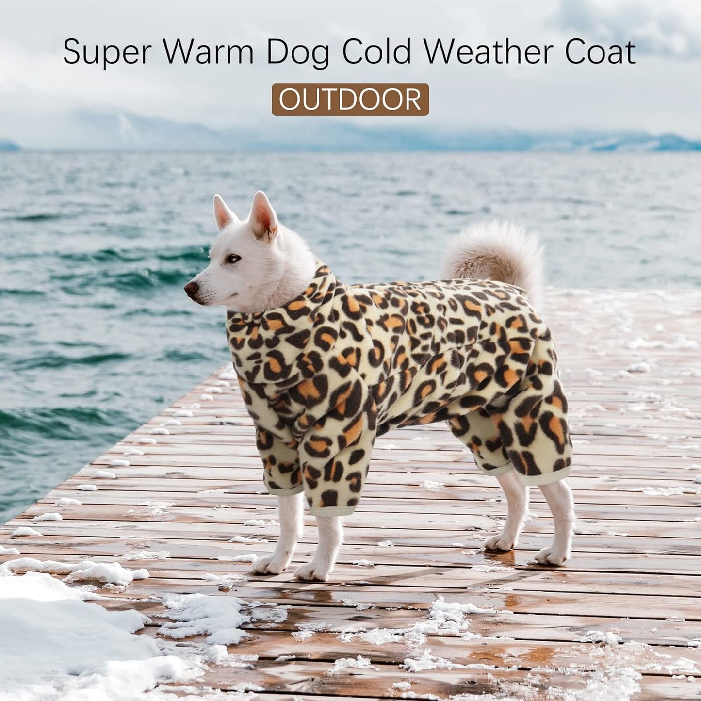 ROZKITCH Dog Winter Pajamas, Pet Windproof Warm Cold Weather Jacket Vest with Luminous Zipper, Jumpsuit Apparel Outfit Clothes for Small Medium Large Dog Brown S