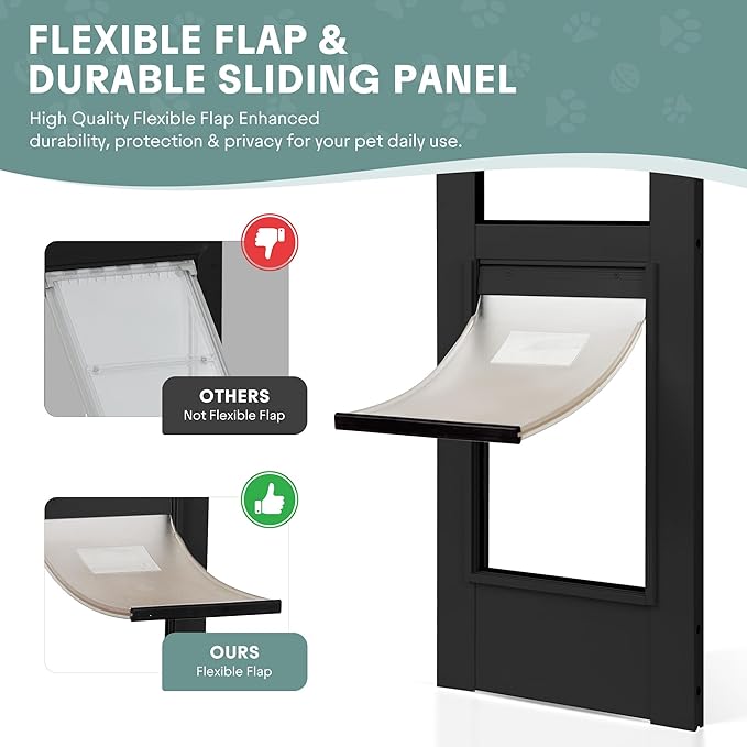 Sliding Glass Door Pet Door Insert – No-Cut, All-Metal Frame & Magnetic Flat - Image 3