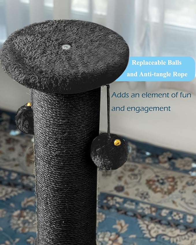 34Inch Tall Cat Scratching Post, 4.3Inch Diameter Large Sisal Cat Scratch Post - Image 4