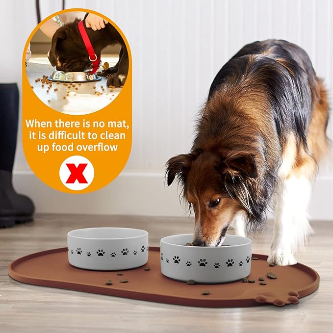 KPWACD Pet Placemat for Dog and Cat, Waterproof Silicone Dogs Feeding Bowl Mat - Image 3