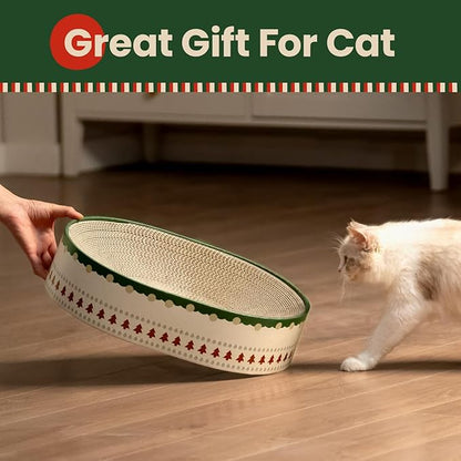 Conlun Cat Scratcher Bed, 2 in 1 Oval Cat Scratching Board - Image 7