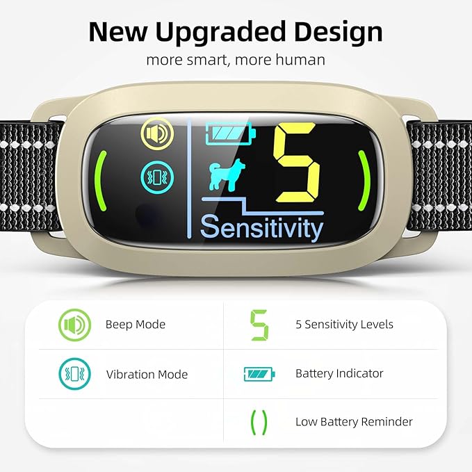 FAFAFROG Dog Bark Collar, Rechargeable Smart Collar, Anti Barking Training - Image 2