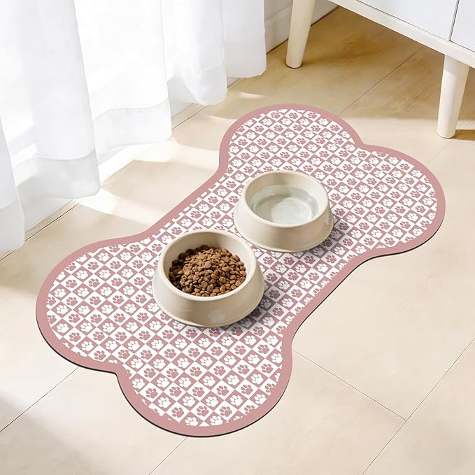 Pet Mats for Food and Water, Non Slip Indoor Quick Dry Cat Bowl Feeding Mats by Unknown