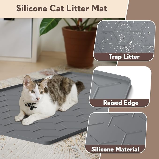 Garoopion Cat Litter Box Mat, Large 34.05×22.5 inch Cat Litter Mat, Waterproof - Image 2