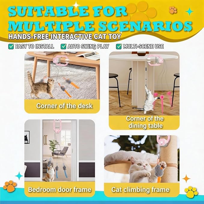 Rechargeable Electric Cat Teaser – Interactive Door Clip Teaser - Image 7