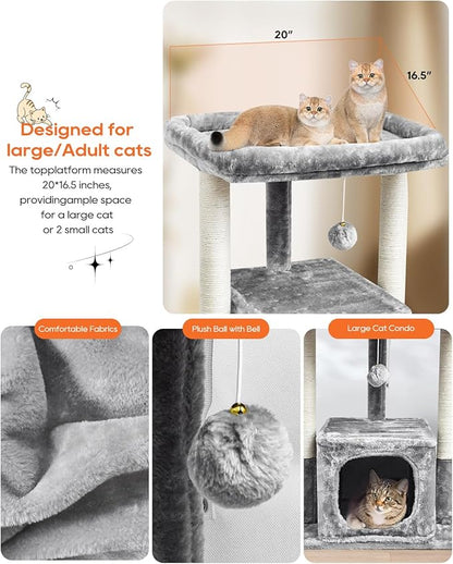 SYANDLVY 27IN Cat Tree for Indoor Cats Large Adult, Modern Activity Tower - Image 4