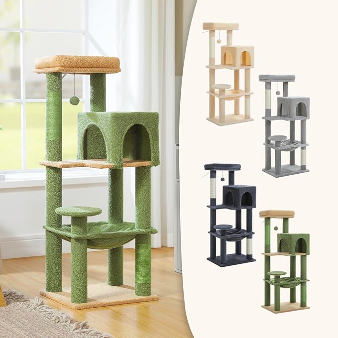 MUTTROS Cactus Cat Tree for Indoor Cats, 44.5" Multi-Level Cat Tower - Image 7