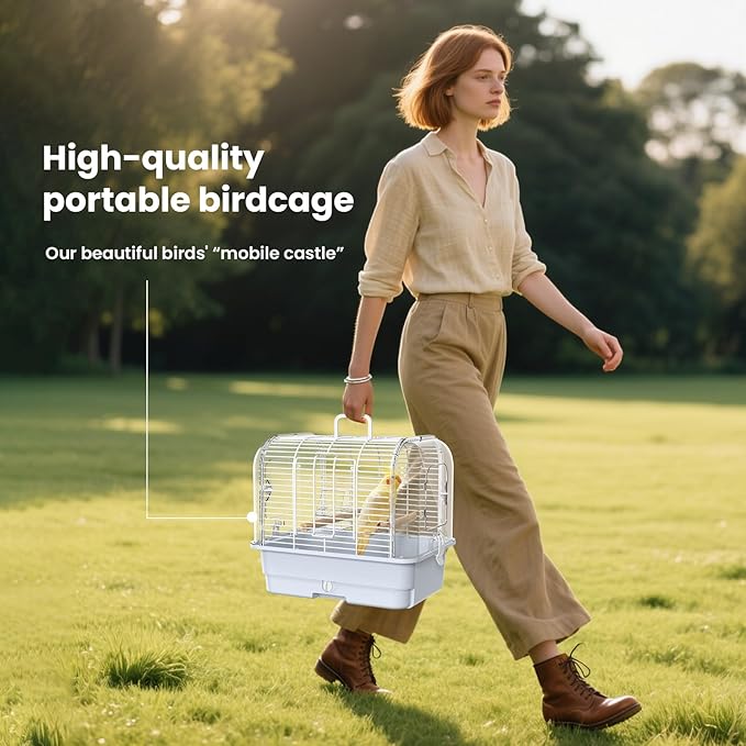Travel Bird Carrier Cage, Transparent Parakeet Cage, Small Portable Bird Cage - Image 4