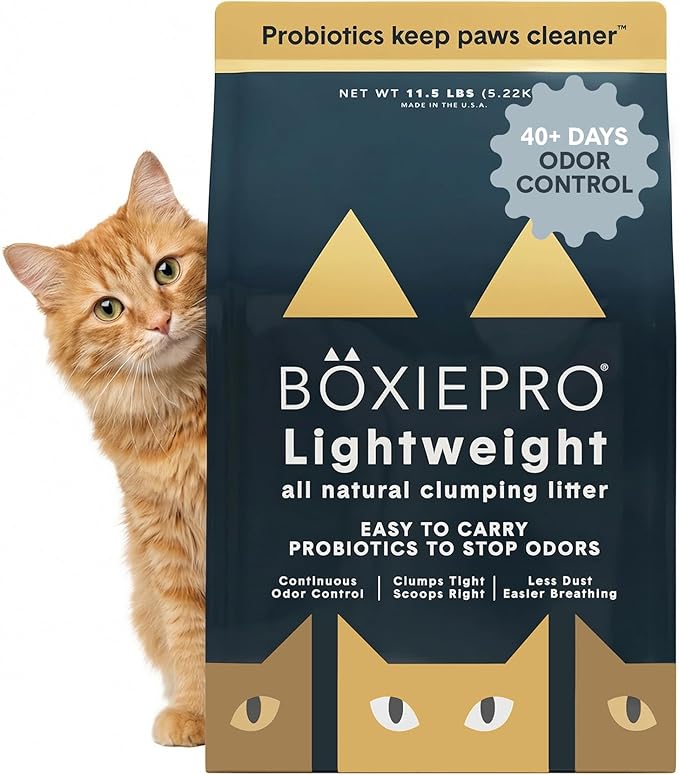 Boxie Probiotic Lightweight Cat Litter 40 Day Odor Control, Odor Eliminating by Boxiecat
