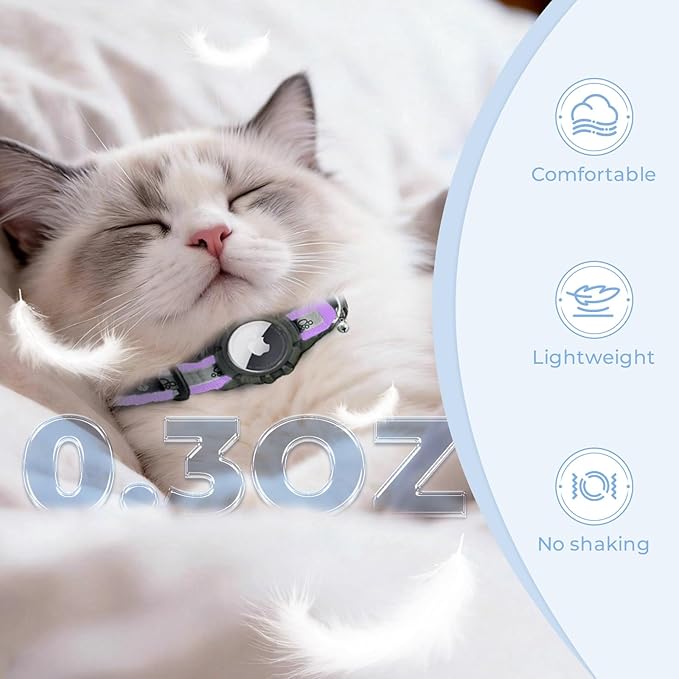 Breakaway AirTag Cat Collar, Reflective Cat Tracker Collar - Image 4