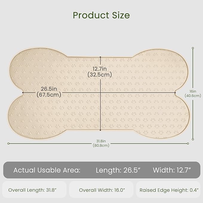 PWTAA Dog Food Mat Anti-Slip Silicone Dog Bowl Mat Thicker Pet Placemat - Image 2