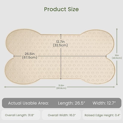 PWTAA Dog Food Mat Anti-Slip Silicone Dog Bowl Mat Thicker Pet Placemat - Image 2