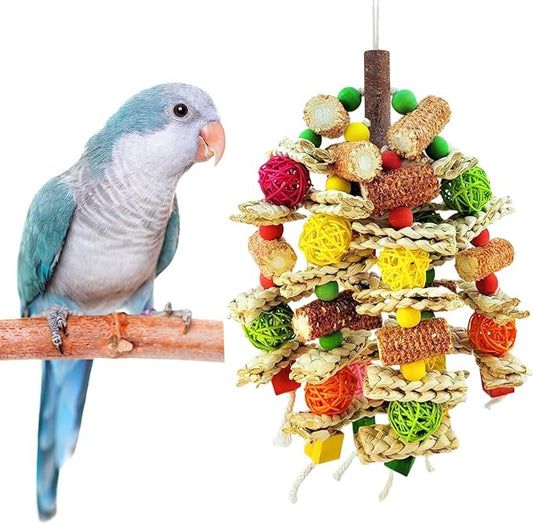 Parrot Chew Toy, Natural Material Bird Foraging Toy by Hiwzitar