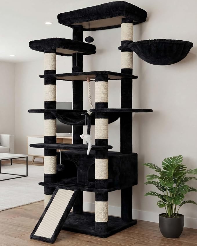 Heybly Tall Cat Tree, 78-inch Multi-Level Cat Tower by HEYBLY