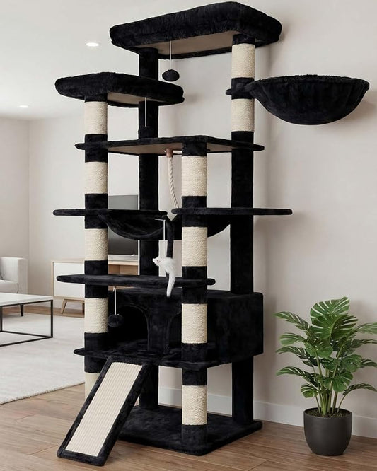 Heybly Tall Cat Tree, 78-inch Multi-Level Cat Tower by HEYBLY