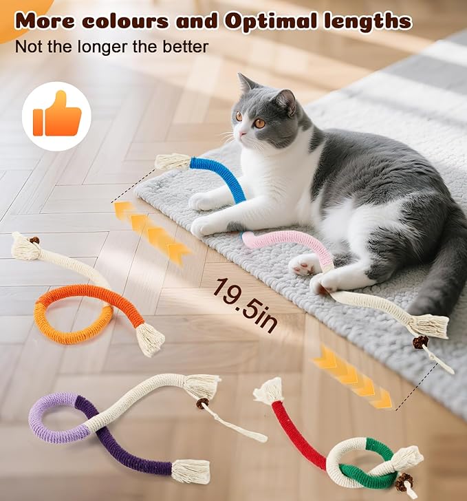 Cat Chew Ropes 4Pcs, Cat Toys for Indoor Cats - Image 6