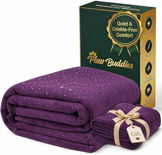 Paw Buddies Premium Waterproof Blanket 80"x90" Velvet-Feel Reversible Throw – by PAwBuddies
