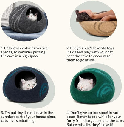 MEOWFIA Cat Cave – Premium Felt Cat Bed - Image 8