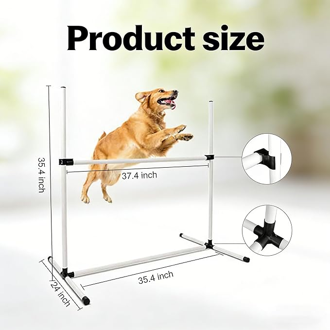 4 PCS Dog Agility Course Equipment, Adjustable Jump Bars Obstacle Training - Image 4