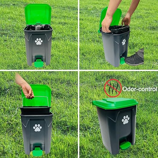 20L Dog Poop Trash Can Outside - Image 4