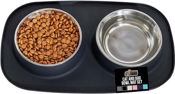 GORILLA GRIP Feeding Mat Bowl Set, 4 Cup 100% Waterproof BPA Free Silicone Base by Unknown