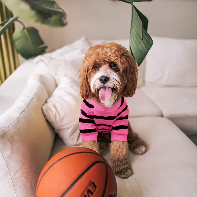 Pet Dog Striped T-Shirt Dogs Cats Cotton Vest Spring Summer Pet Apparel Tee - Image 5