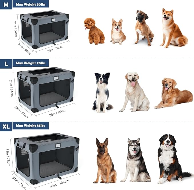 42 Inch Soft Dog Crates, Collapsible Dog Travel Crate - Image 7