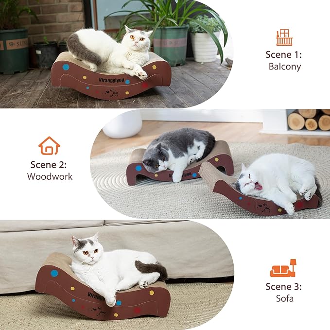 Cat Scratcher, 2 in 1 Corrugated Cat Scratch Board Lounger - Image 5