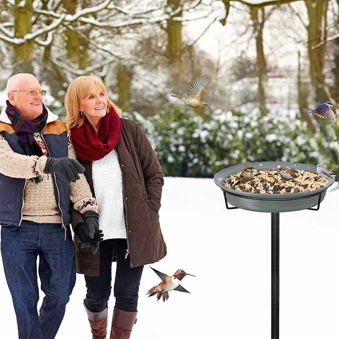 28In Freestanding Birdbaths Bowl Outdoor, Free Standing Garden Bird Bath Bird - Image 7