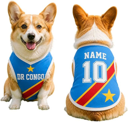 V-DECORPARKS Dog Jersey Custom Name Number, Pets Soccer Jersey by V-Decorparks