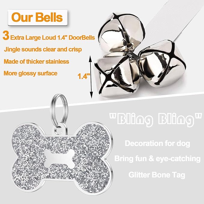 2 Pack Dog Door Bells, Dog Doorbell to go Outside Puppy Train Bell - Image 3