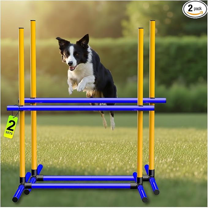Dog Agility Hurdle Training Set, 2-Sets Jump Bar Equipment by MAICOBI