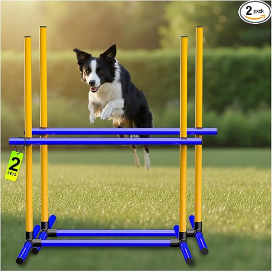 Dog Agility Hurdle Training Set, 2-Sets Jump Bar Equipment by MAICOBI